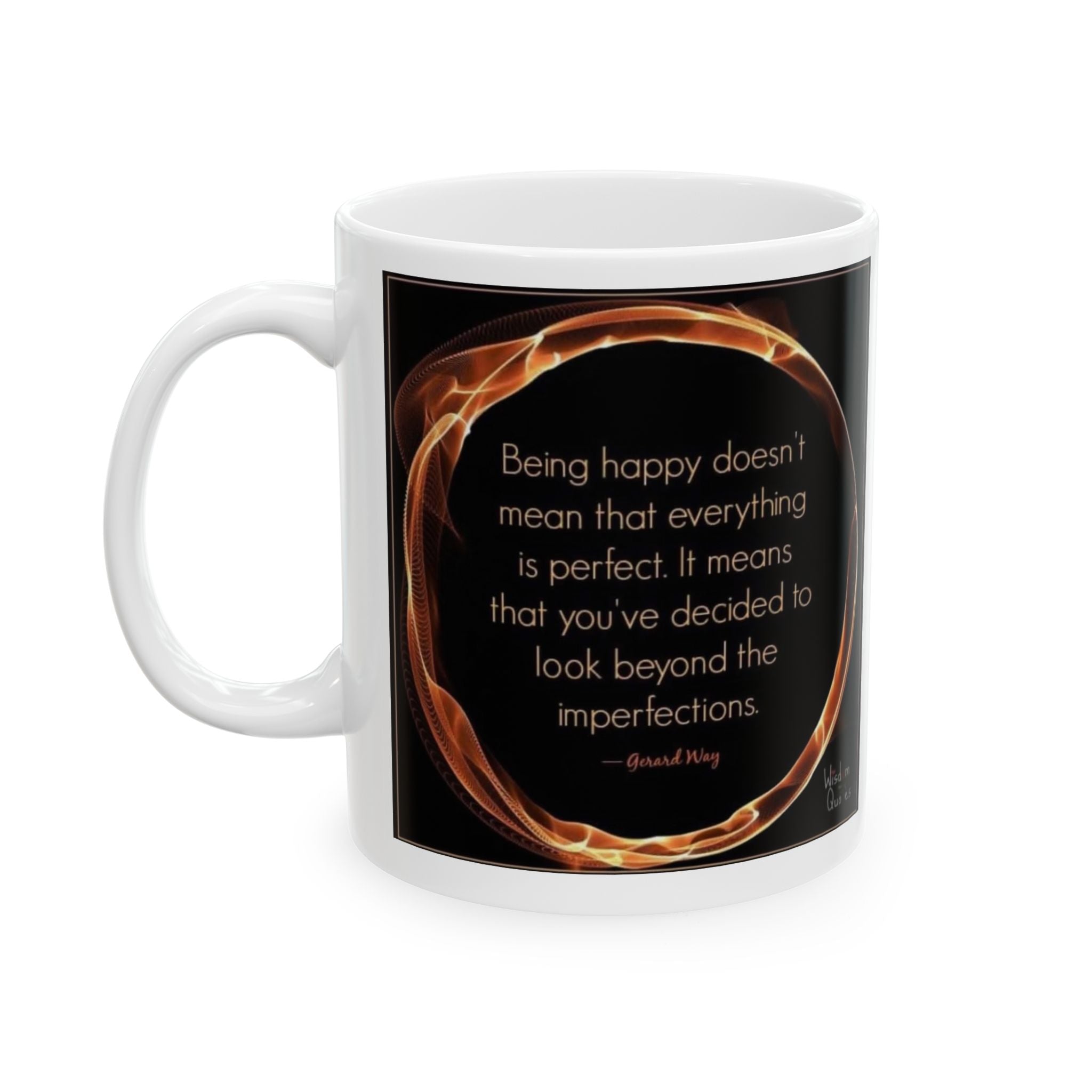 Inspirational Flame Ceramic Mug - Motivational Quote Coffee Cup (11oz, 15oz)