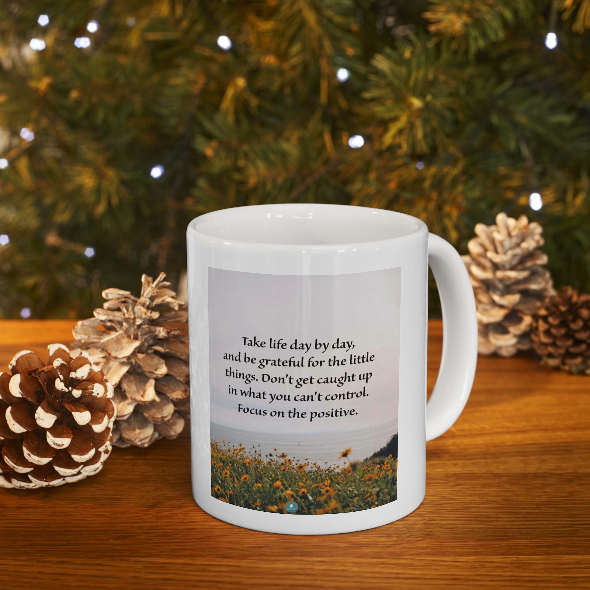 Inspirational Scenic Ceramic Mug — Faith Quote ‘Take Hold and Be Strong’ (11oz/15oz)
