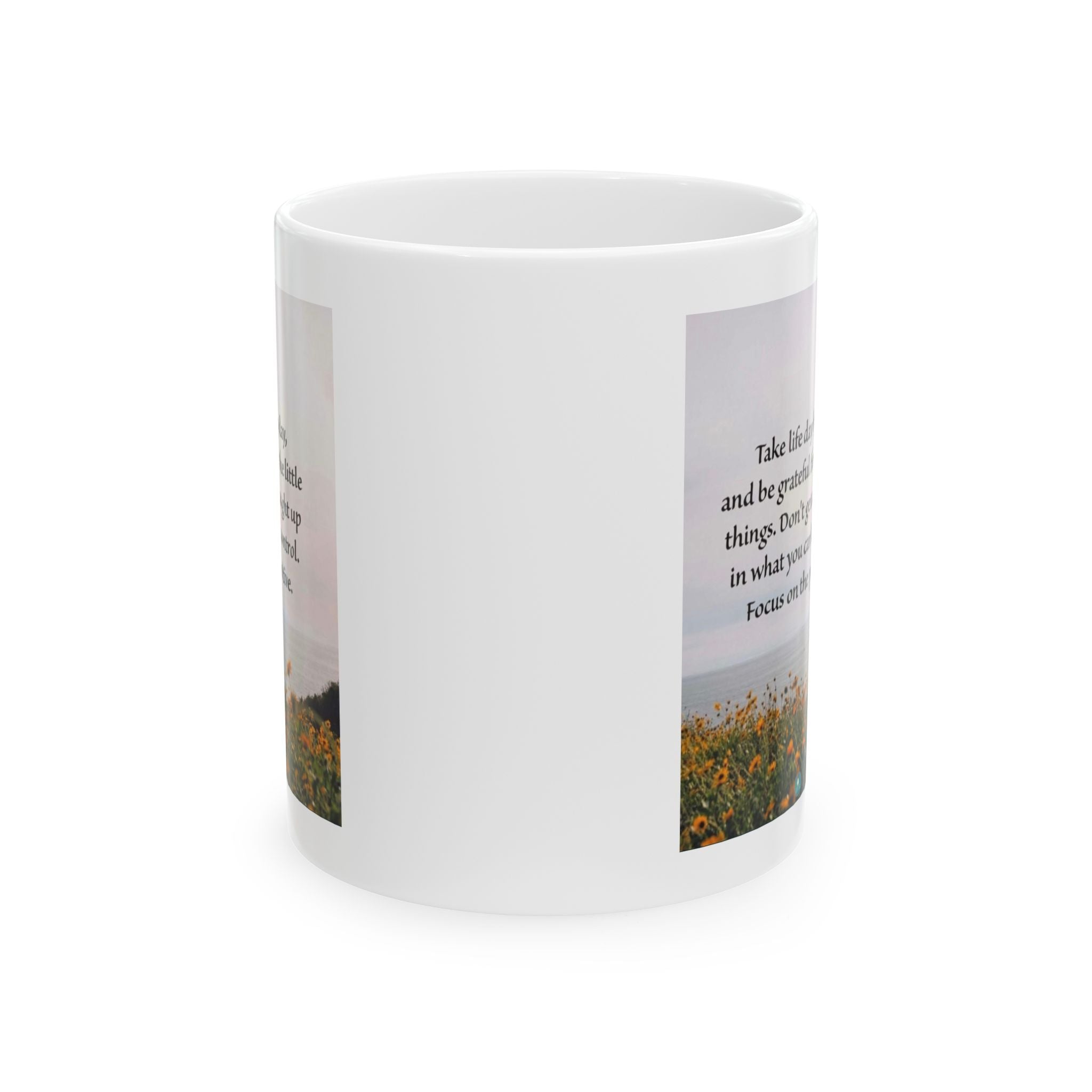 Inspirational Scenic Ceramic Mug — Faith Quote ‘Take Hold and Be Strong’ (11oz/15oz)