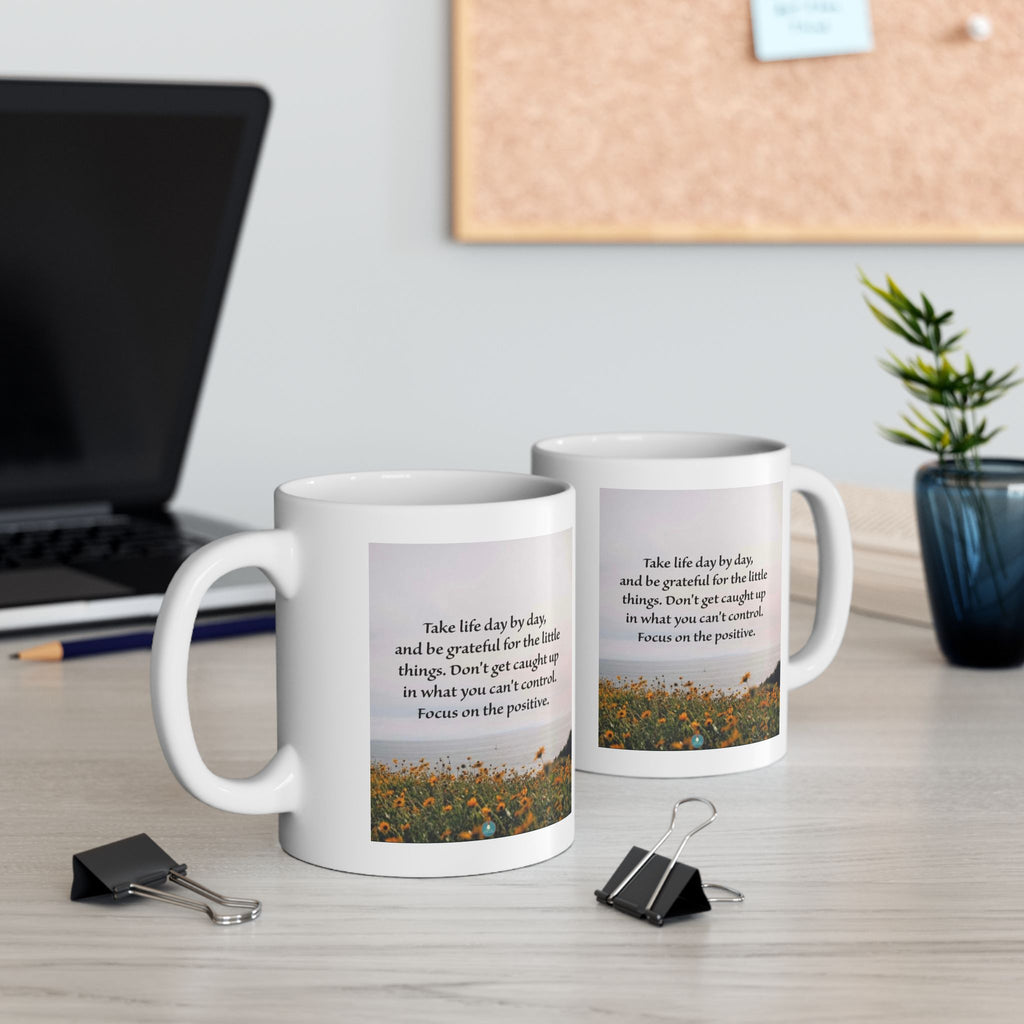 Inspirational Scenic Ceramic Mug — Faith Quote ‘Take Hold and Be Strong’ (11oz/15oz)