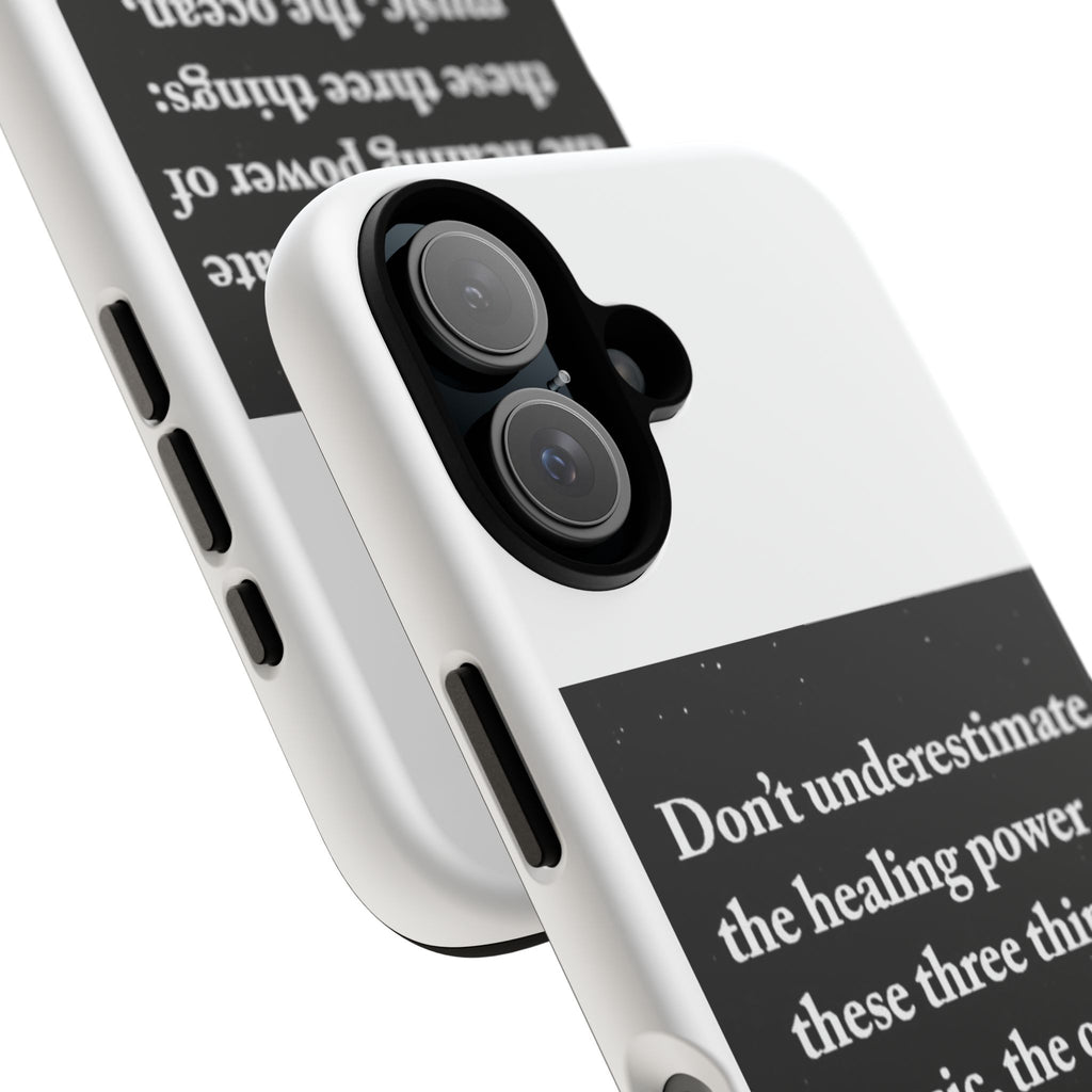 Phone Case — "Don't Underestimate" Inspirational Quote (Music, Ocean & Stars)