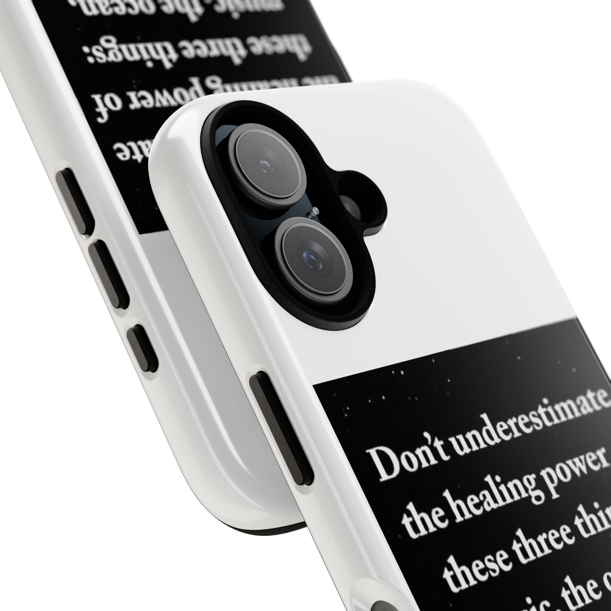 Phone Case — "Don't Underestimate" Inspirational Quote (Music, Ocean & Stars)