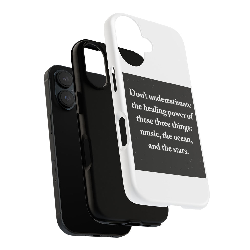 Phone Case — "Don't Underestimate" Inspirational Quote (Music, Ocean & Stars)