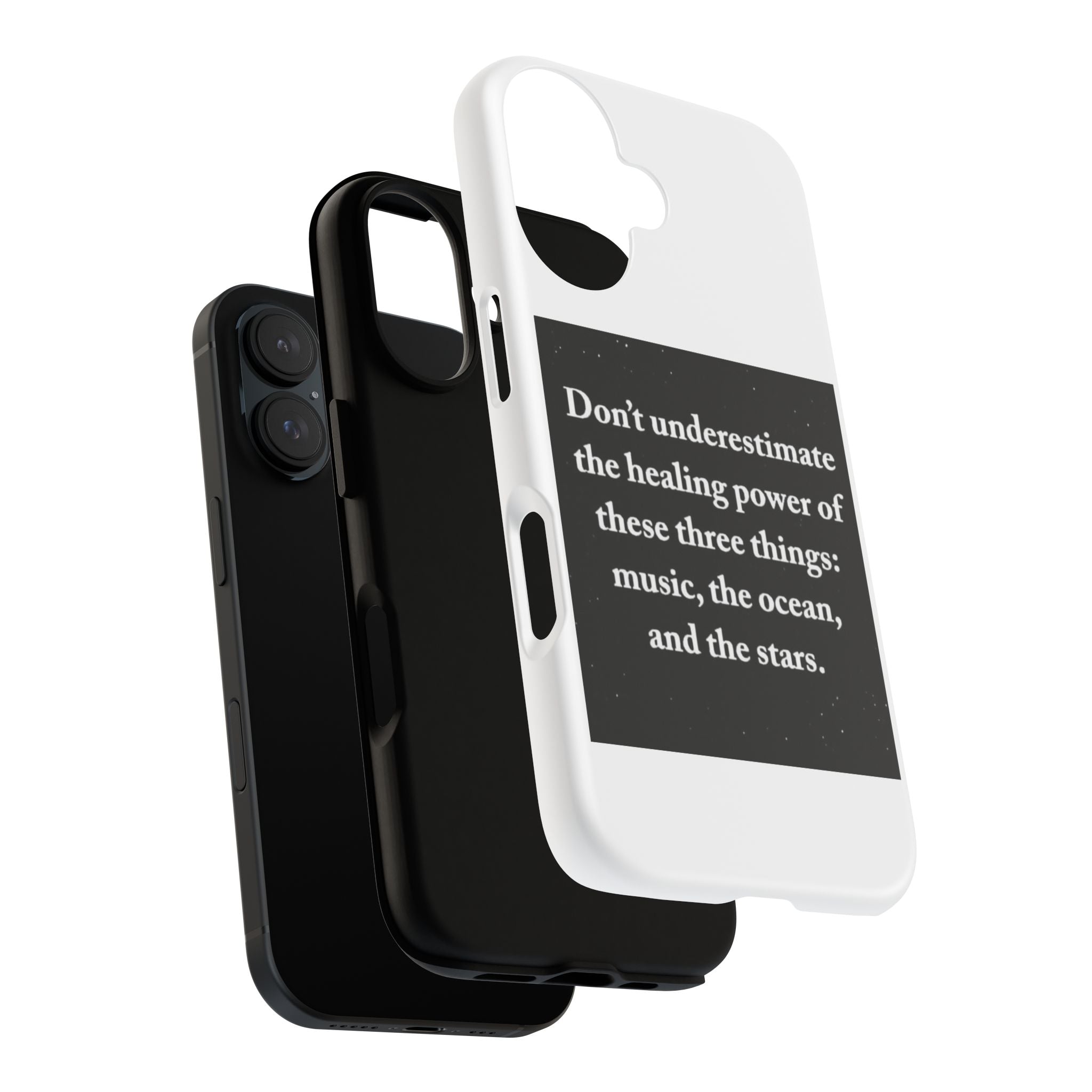 Phone Case — "Don't Underestimate" Inspirational Quote (Music, Ocean & Stars)